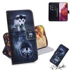 For Samsung Galaxy S21 Ultra 5G Coloured Drawing Horizontal Flip Leather Case, with Holder & Card Slots & Wallet(Wolf and Dog) - 1