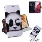 For Samsung Galaxy S21 Ultra 5G Coloured Drawing Horizontal Flip Leather Case, with Holder & Card Slots & Wallet(Panda) - 1