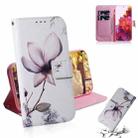 For Samsung Galaxy S21 Ultra 5G Coloured Drawing Horizontal Flip Leather Case, with Holder & Card Slots & Wallet(Magnolia Flower) - 1
