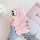 For iPhone 11 Marble Pattern Dual-side Laminating TPU Protective Case (Pink) - 1