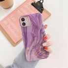 For iPhone 11 Marble Pattern Dual-side Laminating TPU Protective Case (Purple Flow Gold) - 1