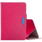 For 8 inch Universal Solid Color Horizontal Flip Leather Case with Card Slots & Holder & Wallet(Rose Red) - 1