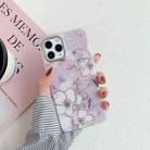 For iPhone 11 Golden Circle Flower Pattern Dual-side Laminating TPU Case (Grey Background White Flower) - 1
