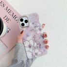 For iPhone 12 / 12 Pro Golden Circle Flower Pattern Dual-side Laminating TPU Case(Grey Background White Flower) - 1