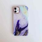 For iPhone 12 mini Marble Pattern Dual-side Laminating TPU Protective Case (Flowing Gold Light Purple) - 1