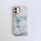 For iPhone 12 mini Marble Pattern Dual-side Laminating TPU Protective Case (Golden Blue) - 1