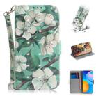 For Huawei Y7a 3D Colored Drawing Horizontal Flip Leather Case with Holder & Card Slots & Wallet & Lanyard(Watercolor Flower) - 1