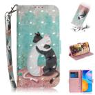 For Huawei Y7a 3D Colored Drawing Horizontal Flip Leather Case with Holder & Card Slots & Wallet & Lanyard(Black White Cat) - 1