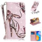 For Huawei Y7a 3D Colored Drawing Horizontal Flip Leather Case with Holder & Card Slots & Wallet & Lanyard(Butterfly High-heeled) - 1
