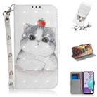 For LG K31 3D Colored Drawing Horizontal Flip Leather Case with Holder & Card Slots & Wallet & Lanyard(Cute Cat) - 1