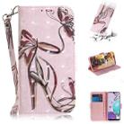 For LG K31 3D Colored Drawing Horizontal Flip Leather Case with Holder & Card Slots & Wallet & Lanyard(Butterfly High-heeled) - 1