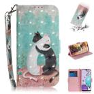 For LG Aristo 5 3D Colored Drawing Horizontal Flip Leather Case with Holder & Card Slots & Wallet & Lanyard(Black White Cat) - 1