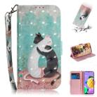 For LG K62 / K52 / Q52 3D Colored Drawing Horizontal Flip Leather Case with Holder & Card Slots & Wallet & Lanyard(Black White Cat) - 1