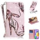 For LG K62 / K52 / Q52 3D Colored Drawing Horizontal Flip Leather Case with Holder & Card Slots & Wallet & Lanyard(Butterfly High-heeled) - 1