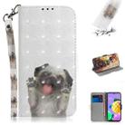 For LG Q52 3D Colored Drawing Horizontal Flip Leather Case with Holder & Card Slots & Wallet & Lanyard(Pug) - 1