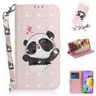For LG Q52 3D Colored Drawing Horizontal Flip Leather Case with Holder & Card Slots & Wallet & Lanyard(Heart Panda) - 1