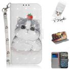 For Nokia 2.4 3D Colored Drawing Horizontal Flip Leather Case with Holder & Card Slots & Wallet & Lanyard(Cute Cat) - 1