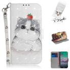 For Nokia 3.4 3D Colored Drawing Horizontal Flip Leather Case with Holder & Card Slots & Wallet & Lanyard(Cute Cat) - 1