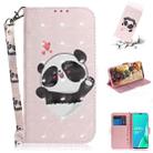 For OPPO A9 2020 3D Colored Drawing Horizontal Flip Leather Case with Holder & Card Slots & Wallet & Lanyard(Heart Panda) - 1