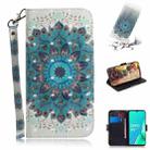 For OPPO A5 2020 3D Colored Drawing Horizontal Flip Leather Case with Holder & Card Slots & Wallet & Lanyard(Peacock Wreath) - 1