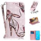 For OPPO A52 3D Colored Drawing Horizontal Flip Leather Case with Holder & Card Slots & Wallet & Lanyard(Butterfly High-heeled) - 1