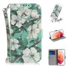 For Samsung Galaxy S21 5G 3D Colored Drawing Horizontal Flip Leather Case with Holder & Card Slots & Wallet & Lanyard(Watercolor Flower) - 1