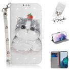 For Samsung Galaxy S21+ 5G 3D Colored Drawing Horizontal Flip Leather Case with Holder & Card Slots & Wallet & Lanyard(Cute Cat) - 1