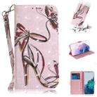 For Samsung Galaxy S21+ 5G 3D Colored Drawing Horizontal Flip Leather Case with Holder & Card Slots & Wallet & Lanyard(Butterfly High-heeled) - 1