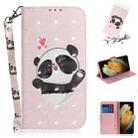 For Samsung Galaxy S21 Ultra 5G 3D Colored Drawing Horizontal Flip Leather Case with Holder & Card Slots & Wallet & Lanyard(Heart Panda) - 1
