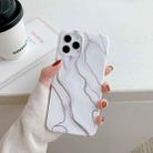 For iPhone 12 / 12 Pro Golden Circle Marble Pattern Dual-side Laminating TPU Case(Ink White) - 1