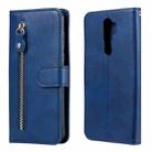 For OPPO A9 (2020) / A5 (2020) Fashion Calf Texture Zipper Horizontal Flip Leather Case with Holder & Card Slots & Wallet(Blue) - 1