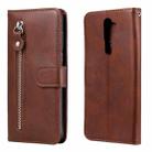 For OPPO A9 (2020) / A5 (2020) Fashion Calf Texture Zipper Horizontal Flip Leather Case with Holder & Card Slots & Wallet(Brown) - 1