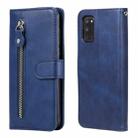 For OPPO A52 / A72 / A92 Fashion Calf Texture Zipper Horizontal Flip Leather Case with Holder & Card Slots & Wallet(Blue) - 1