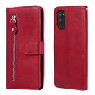For OPPO A52 / A72 / A92 Fashion Calf Texture Zipper Horizontal Flip Leather Case with Holder & Card Slots & Wallet(Red) - 1