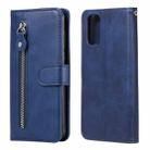 For OPPO Realme 7 Pro Fashion Calf Texture Zipper Horizontal Flip Leather Case with Holder & Card Slots & Wallet(Blue) - 1