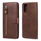 For OPPO Realme 7 Pro Fashion Calf Texture Zipper Horizontal Flip Leather Case with Holder & Card Slots & Wallet(Brown) - 1