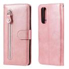 For OPPO Realme 7 Fashion Calf Texture Zipper Horizontal Flip Leather Case with Holder & Card Slots & Wallet(Rose Gold) - 1