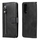 For OPPO Realme 7 Fashion Calf Texture Zipper Horizontal Flip Leather Case with Holder & Card Slots & Wallet(Black) - 1