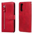 For OPPO Realme 7 Fashion Calf Texture Zipper Horizontal Flip Leather Case with Holder & Card Slots & Wallet(Red) - 1