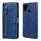 For OPPO Realme C15 / C12 Fashion Calf Texture Zipper Horizontal Flip Leather Case with Holder & Card Slots & Wallet(Blue) - 1