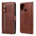 For OPPO Realme C15 / C12 Fashion Calf Texture Zipper Horizontal Flip Leather Case with Holder & Card Slots & Wallet(Brown) - 1