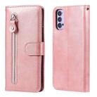 For OPPO Reno4 5G Fashion Calf Texture Zipper Horizontal Flip Leather Case with Holder & Card Slots & Wallet(Rose Gold) - 1