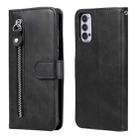 For OPPO Reno4 5G Fashion Calf Texture Zipper Horizontal Flip Leather Case with Holder & Card Slots & Wallet(Black) - 1