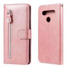For LG K41S / K51S Fashion Calf Texture Zipper Horizontal Flip Leather Case with Holder & Card Slots & Wallet(Rose Gold) - 1