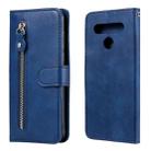 For LG K41S / K51S Fashion Calf Texture Zipper Horizontal Flip Leather Case with Holder & Card Slots & Wallet(Blue) - 1
