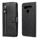 For LG K41S / K51S Fashion Calf Texture Zipper Horizontal Flip Leather Case with Holder & Card Slots & Wallet(Black) - 1