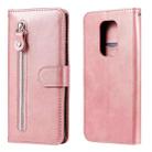 For Motorola Moto G9 Play / Moto E7 Plus Fashion Calf Texture Zipper Horizontal Flip Leather Case with Holder & Card Slots & Wallet(Rose Gold) - 1