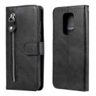 For Motorola Moto G9 Play / Moto E7 Plus Fashion Calf Texture Zipper Horizontal Flip Leather Case with Holder & Card Slots & Wallet(Black) - 1