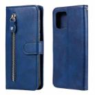 For Samsung Galaxy A42 5G Fashion Calf Texture Zipper Horizontal Flip Leather Case with Holder & Card Slots & Wallet(Blue) - 1