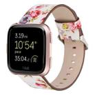 For Fitbit Versa 1 / 2 Flower Pattern  Watch Band(White Pink) - 1